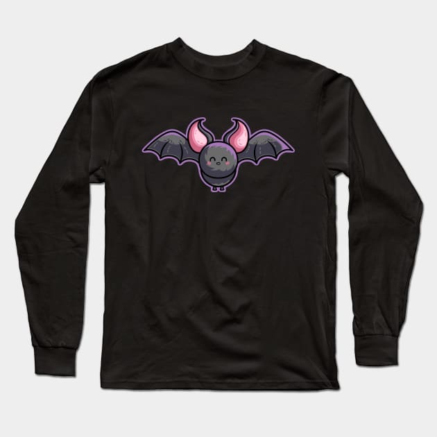 Kawaii Cute Bat Long Sleeve T-Shirt by freeves